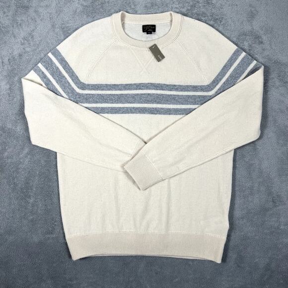 J.Crew Men’s M Cashmere Marine Stripe Sweater NWT Luxe Knit Quiet Luxury - Picture 2 of 10